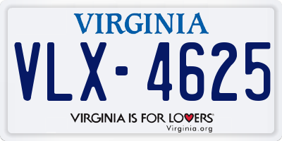 VA license plate VLX4625