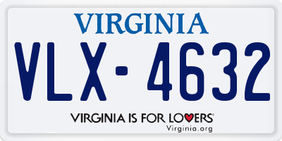 VA license plate VLX4632