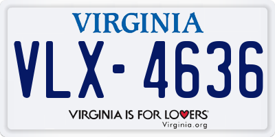 VA license plate VLX4636