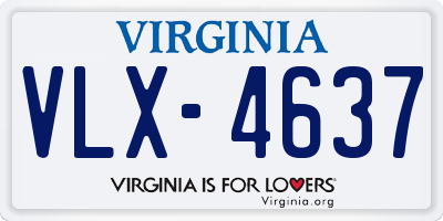 VA license plate VLX4637