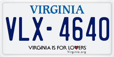 VA license plate VLX4640