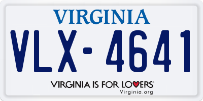 VA license plate VLX4641