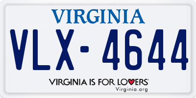 VA license plate VLX4644