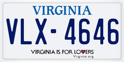 VA license plate VLX4646