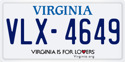 VA license plate VLX4649