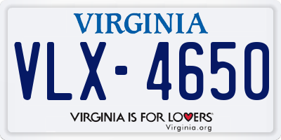 VA license plate VLX4650