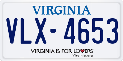 VA license plate VLX4653