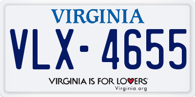 VA license plate VLX4655