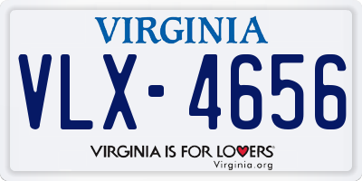 VA license plate VLX4656