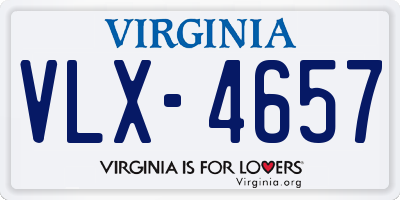 VA license plate VLX4657