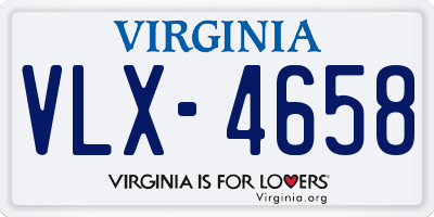 VA license plate VLX4658