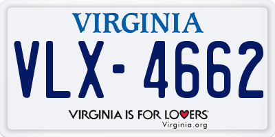 VA license plate VLX4662