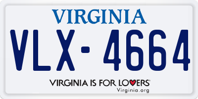 VA license plate VLX4664