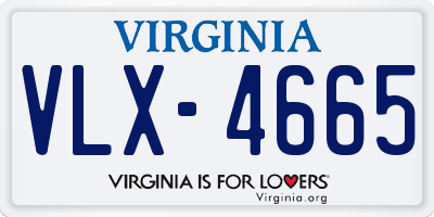 VA license plate VLX4665