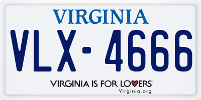 VA license plate VLX4666