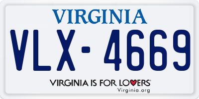 VA license plate VLX4669
