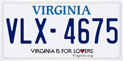 VA license plate VLX4675