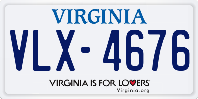 VA license plate VLX4676