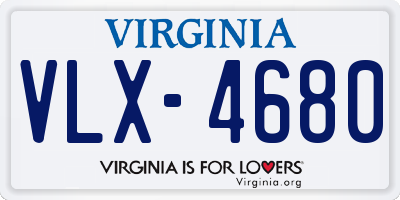 VA license plate VLX4680