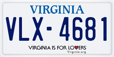 VA license plate VLX4681