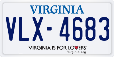 VA license plate VLX4683