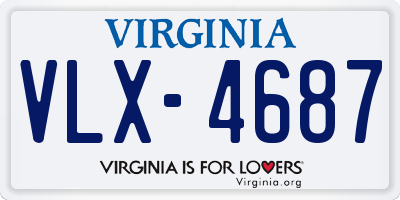 VA license plate VLX4687