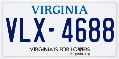 VA license plate VLX4688