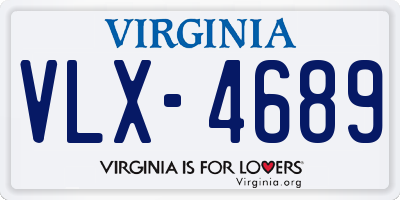 VA license plate VLX4689