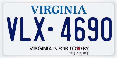 VA license plate VLX4690