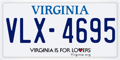 VA license plate VLX4695