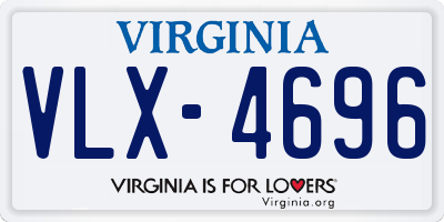 VA license plate VLX4696