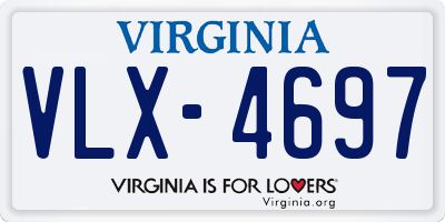 VA license plate VLX4697