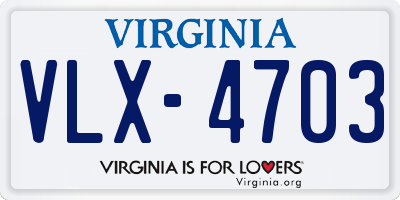 VA license plate VLX4703