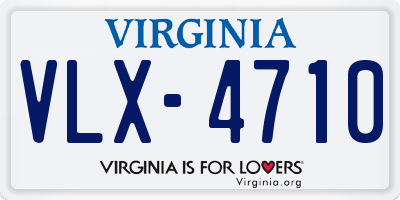 VA license plate VLX4710