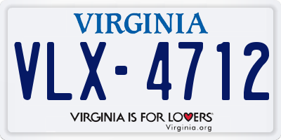 VA license plate VLX4712