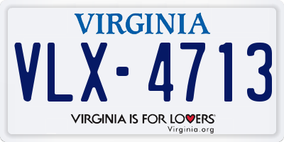 VA license plate VLX4713