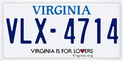 VA license plate VLX4714