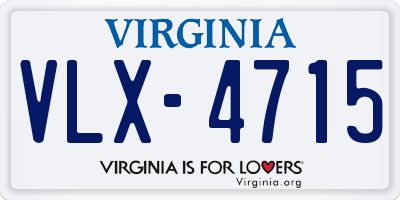 VA license plate VLX4715