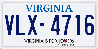 VA license plate VLX4716