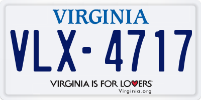 VA license plate VLX4717