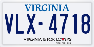 VA license plate VLX4718