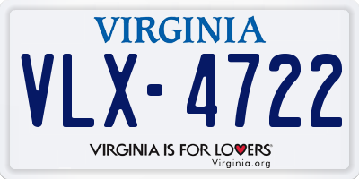 VA license plate VLX4722