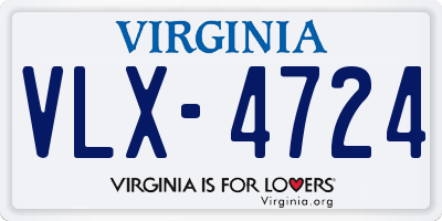 VA license plate VLX4724