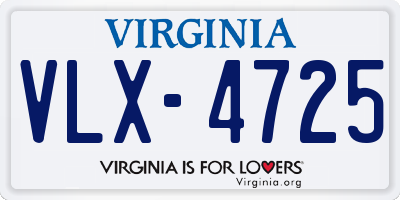 VA license plate VLX4725