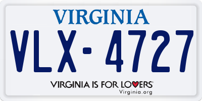 VA license plate VLX4727