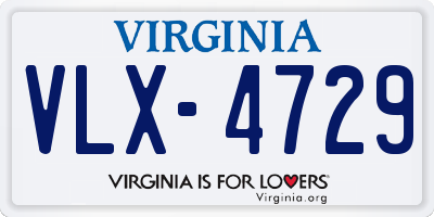 VA license plate VLX4729