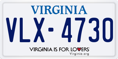 VA license plate VLX4730