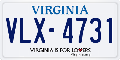 VA license plate VLX4731