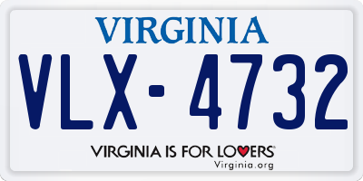 VA license plate VLX4732