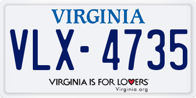 VA license plate VLX4735